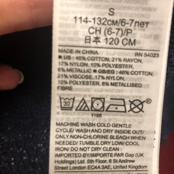 BNWT GAP Kids Navy Blue/Silver Small Sweater - Picture 9 of 10